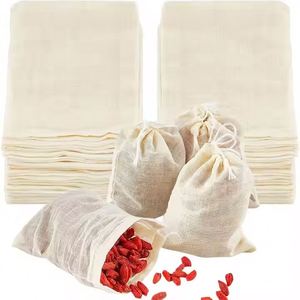 Bolsas de Té Reutilizables de Muselina Orgánica Ecológica con Cordón, para Almacenamiento de Alimentos, para Hacer Té, Bolsas de Algodón Personalizadas - Product Image 6