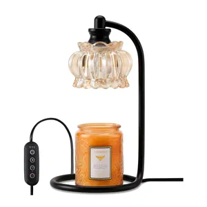 Lampada a candela interna senza fiamma con Timer di luminosità regolabile, paralume in vetro senza fiamma lampada calda