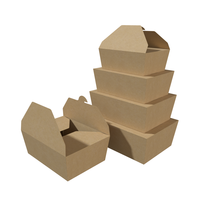 Boîte alimentaire jetable en papier kraft pour plats à emporter, boîte bento, boîte à sushi et salade à emporter