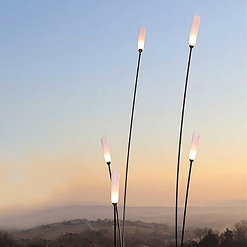 Modern Outdoor LED Garden Pathway Lights IP65 Rated Aluminum Decorative Reed Design for Yard Lawn Courtyard Landscape