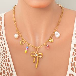 Collar de Oro 18K Hecho a Mano, Impermeable, Estilo Moderno y Lujoso para Mujer, Ideal para Fiestas, Accesorio Resistente al Desgaste - Product Image 4