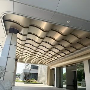 Panneau de mur rideau incurvé en aluminium, revêtement en poudre, design minimaliste, bardage extérieur, 70 pouces de haut - Product Image 3