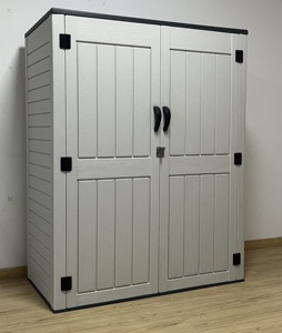 Gabinete de almacenamiento al aire libre Cobertizo de almacenamiento vertical Cobertizo de almacenamiento al aire libre de resina Muebles de <span class=keywords><strong>patio</strong></span> - Product Image 2