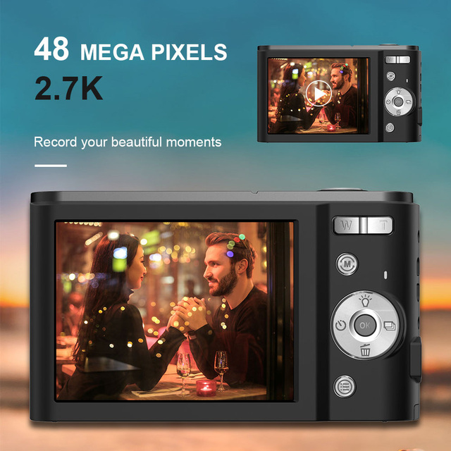 Professional Small 48 MP Kids Toy Photo Video Shooting Camera Gift Above 8 Year Old Girls Boys