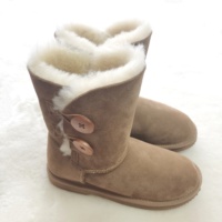 Bottes en fourrure de mouton australienne double face classiques, prix d'usine, haute qualité, chaudes pour l'hiver, bottes de neige en fourrure véritable