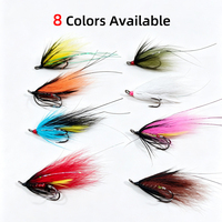 8 couleurs de mouches humides pour saumon Steelhead avec # 6 mouches streamer à double hameçon barbelé, avec plumes de coq et queue de renard, pour la pêche au black-bass et à la truite