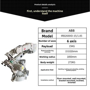 <span class=keywords><strong>Robot</strong></span> Industrial de Seis Ejes IRB2600 de <span class=keywords><strong>Segunda</strong></span> <span class=keywords><strong>Mano</strong></span> para <span class=keywords><strong>Soldadura</strong></span>, Manipulación y Pulido - Product Image 4