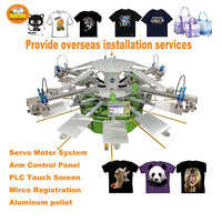 Machine d'impression sérigraphique multicolore 5 couleurs 12 stations avec système de servomoteur et composants PLC pour t-shirts