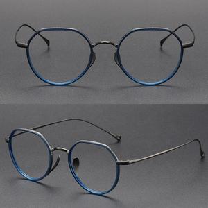 チタンフランス眼鏡眼鏡光学レンズ用明るい色フレーム眼鏡用女性ヴィンテージフレーム男性眼鏡 - Product Image 6