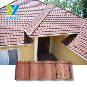 Feuille de toit en acier revêtu de pierre antirouille, Style moyen-orient, fait sur mesure, fournisseur de toit économique, baril espagnol, carreaux de toit
