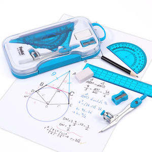 Ensemble de géométrie 8 pièces : Compas et rapporteurs en métal pour le <span class=keywords><strong>dessin</strong></span> de précision, avec étui de rangement - Product Image 5