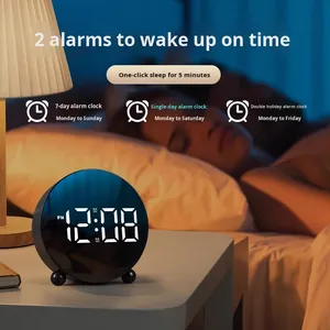 <b>Digital</b> Electronic Alarm <b>Clock</b> Loud Ring Snooze Function Easy Setting LED Display USB Powered Adjustable Volume Office - Product Image 2