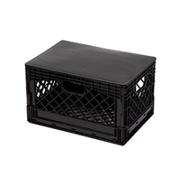 Caisse à lait recyclable pliable 24 pintes, le fourre-tout de rangement ultime pour l'épicerie, les garages, le kayak et l'extérieur, caisse à lait rectangulaire