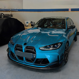 Aileron de pare-chocs arrière BMW M3 M4 G80 G81 G82 G83 MP en ABS noir piano avec texture fibre de carbone, installation adhésive - Product Image 1
