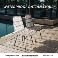 Chaise de salle à manger d'extérieur en rotin moderne, imperméable, empilable, légère, durable, écologique, confortable et portable pour hôtel