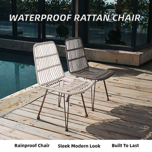 Silla de Comedor Moderna de Ratán Impermeable para Exteriores, Apilable, Ligera y Duradera, para Hoteles, Restaurantes, Cafeterías, Escuelas, Parques y Villas - Product Image 2