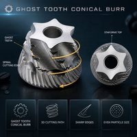 Tragbare, verstellbare, umweltfreundliche Espressomühle mit CNC-gefrästen 420 Edelstahl-Ghost-Tooth-Kegelmahlwerk-Scheiben – scharfe manuelle Kaffeemühle