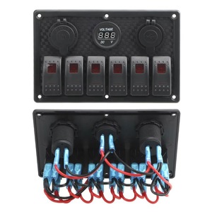 WCH 6+3 Boat <b>Switch</b> Panel With Voltage Meter <b>USB</b> Charger For RV Yacht Control Blue Red Green - Product Image 1