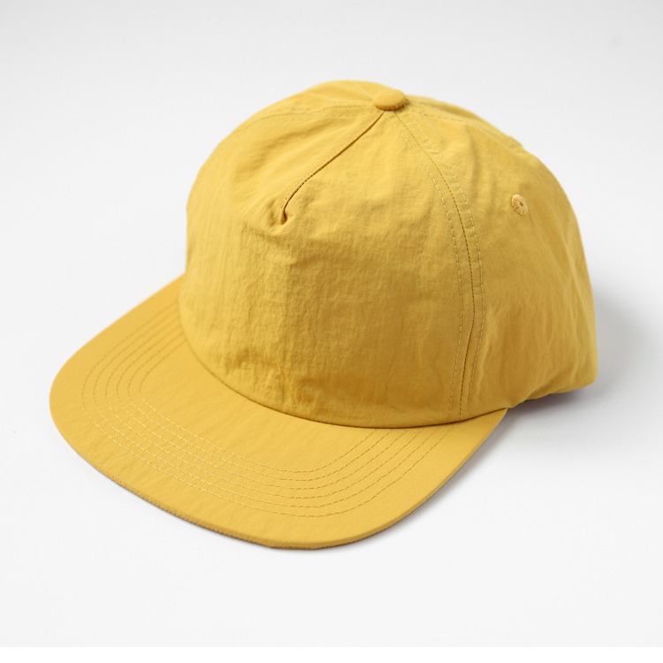 Low MOQ Solid Color Unstructured Embroidery Logo 100%nylon Printing Quick Drying 5-Panel Sport Hat Running Snapback Cap