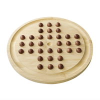 Jeu de solitaire en bois personnalisé pour enfant avec jeu de société à billes