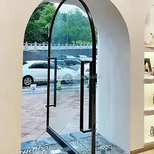 Porta pivotante de aço vertical central, sistema moderno de porta pivotante de vidro para entrada externa, estrutura de metal, sistema de porta pivotante interna, entrada moderna, xiamen