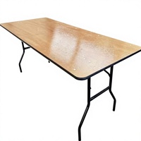 Table pliante carrée en bois neuve de 48 pouces Bjflamingo pour mariage en plein air