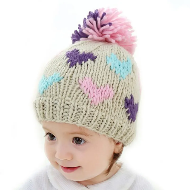 Harga Grosir Alibaba Harga Murah Topi Bayi Beanie Rajutan Tangan dengan Pom Pom