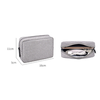 Sac de rangement pour souris et accessoires informatiques en tissu Oxford résistant à l'eau pour souris sans fil, clés USB, câbles et petits adaptateurs