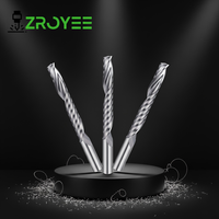 Fresa de un solo filo de carburo sólido ZROYEE DRD 5A, ángulo de hélice de 25°, longitud de corte de 10 mm para router CNC de alta velocidad
