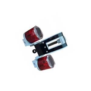 Feux d'avertissement solaires à double tête, 6 LED, feux de signalisation portables, matériau ABS rouge - Product Image 5