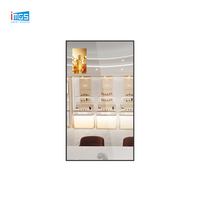 Écran LCD Android Magic Mirror de 43 pouces avec caméra IA et écran tactile en option pour cabine d'essayage de magasin de vêtements