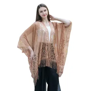 Plus size Lace Kimono Shawl For Women Autumn and Winter Lace Shawls