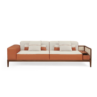 Canapé en cuir Donsun, style moderne et simple, italien, grand, en bois massif, d'angle, pour le salon