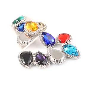 JC Crystal Wholesale Drop rhinestone with claw crystal stones for clothing