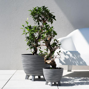 Jardinières rondes <span class=keywords><strong>en</strong></span> <span class=keywords><strong>plastique</strong></span> anti-UV tendance pour l'intérieur, l'extérieur, le jardin, la cour, le balcon - Product Image 6