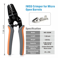 Herramienta de crimpado de barril abierto mini micro IWS-2820M, funciona con terminales AWG28-20 JAM, Molex, Tyco, JST