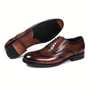 Zapatos Formales de Vestir para Hombre, de Cuero Genuino Hecho a Mano, con Punta Redonda, Estilo Gentleman, para Otoño y Bodas - Product Image 6