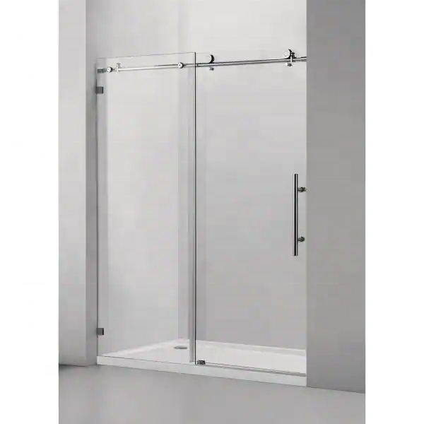 Puerta de cristal de ducha sin marco, diseño de baño, hecho en China, transparente, venta