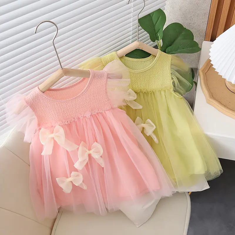 Toddler Girls Party Dresses Lace Cute Baby 1 ° Aniversário Batismo Vestido Ruffles Kids Wedding Evening Dresses