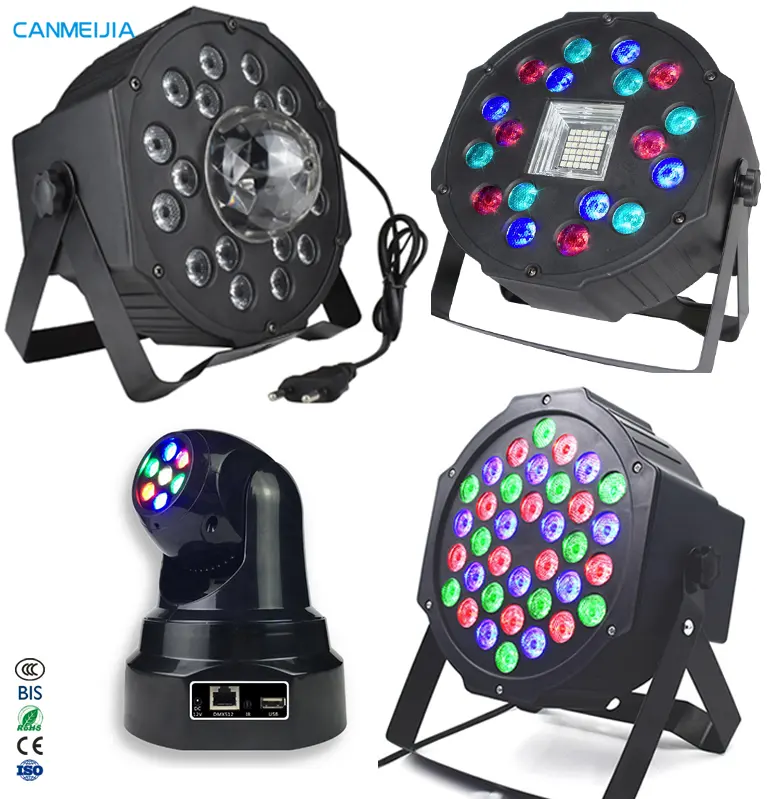 LED Stage Lights Professional DJ Audio Lighting RGB Led Dmx512 Stage Lamp Popular for Birthday Party Decorations Light