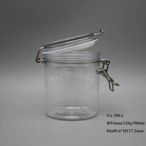 Kín Clip Nắp Nhỏ Rỗng PET Trà Lưu Trữ Jar 500Ml, Hình Tròn Rõ Ràng 500Ml Nhựa Nhà Bếp Thực Phẩm Lớp Lưu Trữ Container - Product Image 5