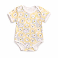 Baju Bayi Lengan Pendek Katun untuk Bayi Baru Lahir, Pakaian Tidur Seluruh Tubuh, Nyaman Dipakai Sehari-hari, Desain All-in-One