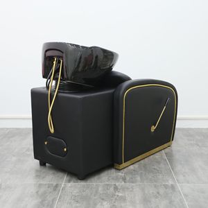 Modern Reclining Shampoo Chair with Ceramic Basin and Metal Frame Multifunctional Hair Washing <b>Bed</b> for Salon Use - Product Image 4