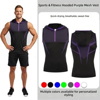 Débardeur de sport tricoté sans manches pour homme, col ras du cou, demi-zip, séchage rapide, polyester/spandex, été, fitness, entraînement, musculation, sportif