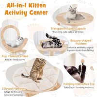 Lit capsule pour chat mural personnalisable, mignon, luxueux et écologique, en bois de caoutchouc thaïlandais, 2 niveaux, en carton, vente en gros