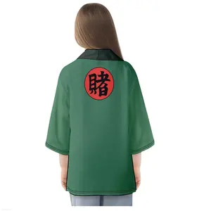Carácter chino "Bet" estampado cárdigan Kimono mujeres hombres japonés <span class=keywords><strong>Haori</strong></span> Cosplay camisas verdes moda playa Yukata de talla grande - Product Image 5