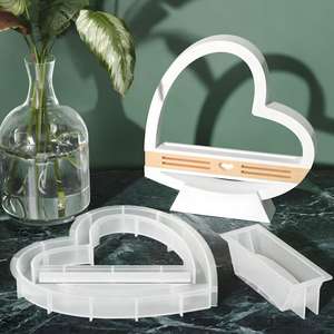 Moule en silicone pour lampe à parfum <span class=keywords><strong>ronde</strong></span> en forme de cœur M50854, en résine de gypse - Product Image 2