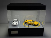 Modèle de garage de stationnement rotatif à l'échelle 1/64 avec plateau tournant pour drift, diorama d'exposition pour voitures miniatures (20x18x12.5cm)