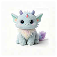 Peluche Dragon Fantaisie Bleu Clair Mignon et Moelleux en Gros, Idéal pour Cadeau de Fêtes, Jouet en Peluche Personnalisé, Vente Chaude