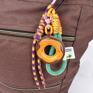 Wholesale PU Leather Donut Keychain Cute <b>Chocolate</b> Bread Bag Pendant Versatile <b>Mini</b> Accessory Factory Direct - Product Image 3
